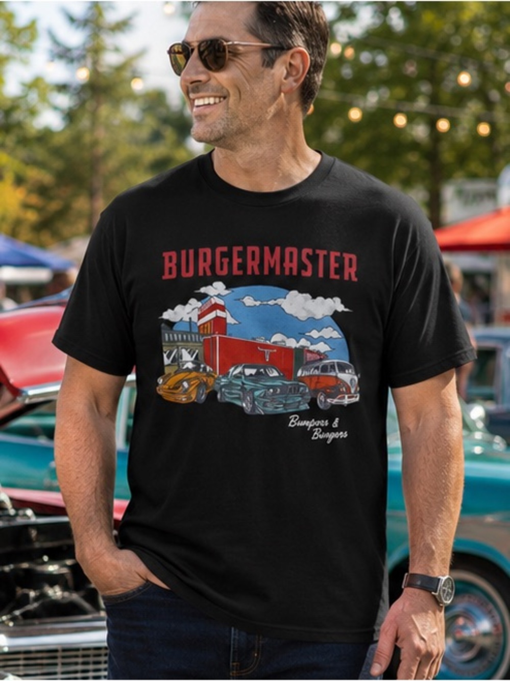Comfort Colors BurgerMaster 2025 Car Shows Graphic Tee XL Black Cotton